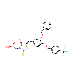 O=C(O)CN1C(=O)/C(=C/c2ccc(OCc3ccc(C(F)(F)F)cc3)c(OCc3ccccc3)c2)SC1=S ZINC000028352027