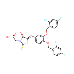 O=C(O)CN1C(=O)/C(=C/c2ccc(OCc3ccc(F)cc3F)c(OCc3ccc(F)cc3F)c2)SC1=S ZINC000028360287