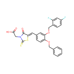 O=C(O)CN1C(=O)/C(=C/c2ccc(OCc3ccccc3)c(OCc3ccc(F)cc3F)c2)SC1=S ZINC000028364452