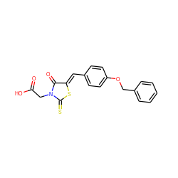 O=C(O)CN1C(=O)/C(=C/c2ccc(OCc3ccccc3)cc2)SC1=S ZINC000001238457