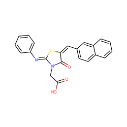 O=C(O)CN1C(=O)/C(=C\c2ccc3ccccc3c2)S/C1=N\c1ccccc1 ZINC000072174788