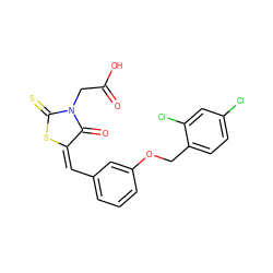 O=C(O)CN1C(=O)/C(=C\c2cccc(OCc3ccc(Cl)cc3Cl)c2)SC1=S ZINC000001215717