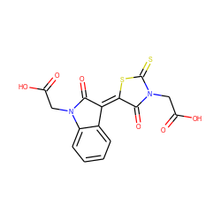 O=C(O)CN1C(=O)/C(=C2/C(=O)N(CC(=O)O)c3ccccc32)SC1=S ZINC000001811550