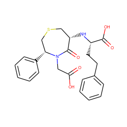 O=C(O)CN1C(=O)[C@@H](N[C@@H](CCc2ccccc2)C(=O)O)CSC[C@H]1c1ccccc1 ZINC000029570160