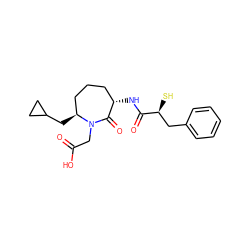 O=C(O)CN1C(=O)[C@@H](NC(=O)[C@@H](S)Cc2ccccc2)CCC[C@@H]1CC1CC1 ZINC000013745892