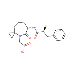 O=C(O)CN1C(=O)[C@@H](NC(=O)[C@@H](S)Cc2ccccc2)CCCC12CC2 ZINC000013782740