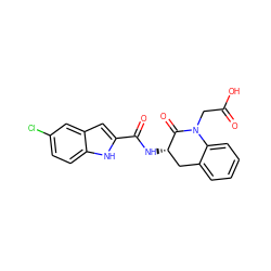 O=C(O)CN1C(=O)[C@@H](NC(=O)c2cc3cc(Cl)ccc3[nH]2)Cc2ccccc21 ZINC000028818244