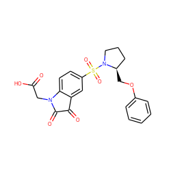 O=C(O)CN1C(=O)C(=O)c2cc(S(=O)(=O)N3CCC[C@H]3COc3ccccc3)ccc21 ZINC000013863066