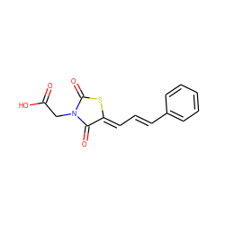 O=C(O)CN1C(=O)S/C(=C\C=C\c2ccccc2)C1=O ZINC000019770127