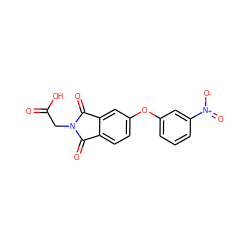 O=C(O)CN1C(=O)c2ccc(Oc3cccc([N+](=O)[O-])c3)cc2C1=O ZINC000004599679