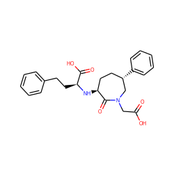 O=C(O)CN1C[C@@H](c2ccccc2)CC[C@H](N[C@@H](CCc2ccccc2)C(=O)O)C1=O ZINC000027425239