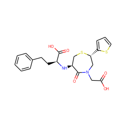 O=C(O)CN1C[C@@H](c2cccs2)SC[C@H](N[C@@H](CCc2ccccc2)C(=O)O)C1=O ZINC000004099102