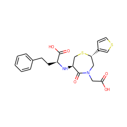 O=C(O)CN1C[C@@H](c2ccsc2)SC[C@H](N[C@@H](CCc2ccccc2)C(=O)O)C1=O ZINC000029569479