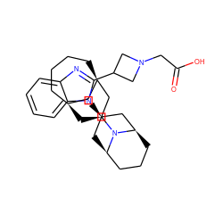 O=C(O)CN1CC(c2nc3ccccc3n2[C@@H]2C[C@@H]3CCC[C@H](C2)N3[C@H]2C[C@H]3CCCC[C@H](C3)C2)C1 ZINC000473215477