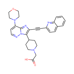 O=C(O)CN1CCC(c2c(C#Cc3ccc4ccccc4n3)nc3c(N4CCOCC4)ccnn23)CC1 ZINC000223040276