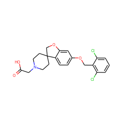 O=C(O)CN1CCC2(CC1)COc1cc(OCc3c(Cl)cccc3Cl)ccc12 ZINC000113581219