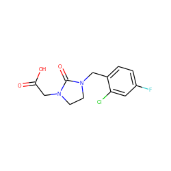 O=C(O)CN1CCN(Cc2ccc(F)cc2Cl)C1=O ZINC000000257706