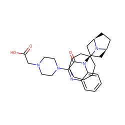 O=C(O)CN1CCN(c2nc3ccccc3n([C@@H]3C[C@@H]4CC[C@H](C3)N4C3CCCCCCC3)c2=O)CC1 ZINC000114711717