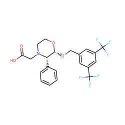 O=C(O)CN1CCO[C@H](OCc2cc(C(F)(F)F)cc(C(F)(F)F)c2)[C@@H]1c1ccccc1 ZINC000013755700