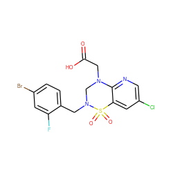 O=C(O)CN1CN(Cc2ccc(Br)cc2F)S(=O)(=O)c2cc(Cl)cnc21 ZINC000071318359