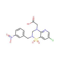 O=C(O)CN1CN(Cc2cccc([N+](=O)[O-])c2)S(=O)(=O)c2cc(Cl)cnc21 ZINC000071330168