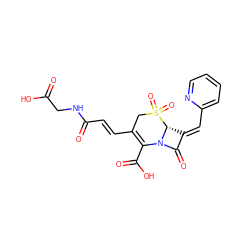 O=C(O)CNC(=O)/C=C/C1=C(C(=O)O)N2C(=O)/C(=C/c3ccccn3)[C@H]2S(=O)(=O)C1 ZINC000013442982