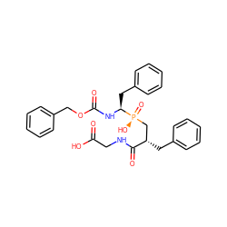 O=C(O)CNC(=O)[C@@H](Cc1ccccc1)C[P@](=O)(O)[C@H](Cc1ccccc1)NC(=O)OCc1ccccc1 ZINC000028761297