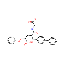 O=C(O)CNC(=O)[C@H](Cc1ccc(-c2ccccc2)cc1)C[C@H](COc1ccccc1)C(=O)O ZINC000003824994