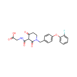 O=C(O)CNC(=O)C1C(=O)CCN(Cc2ccc(Oc3ccccc3F)cc2)C1=O ZINC000208168898