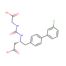 O=C(O)CNC(=O)N[C@@H](CC(=O)O)Cc1ccc(-c2cccc(Cl)c2)cc1 ZINC000068247606