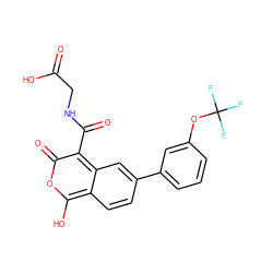 O=C(O)CNC(=O)c1c(=O)oc(O)c2ccc(-c3cccc(OC(F)(F)F)c3)cc12 ZINC000114872155