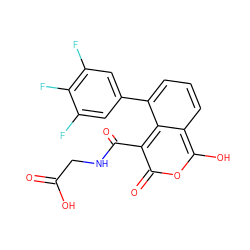 O=C(O)CNC(=O)c1c(=O)oc(O)c2cccc(-c3cc(F)c(F)c(F)c3)c12 ZINC000114872894