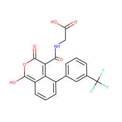 O=C(O)CNC(=O)c1c(=O)oc(O)c2cccc(-c3cccc(C(F)(F)F)c3)c12 ZINC000114875025