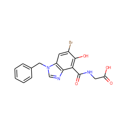 O=C(O)CNC(=O)c1c(O)c(Br)cc2c1ncn2Cc1ccccc1 ZINC000103265011