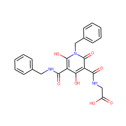 O=C(O)CNC(=O)c1c(O)c(C(=O)NCc2ccccc2)c(O)n(Cc2ccccc2)c1=O ZINC000103265004