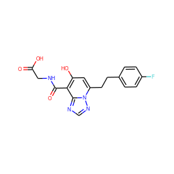 O=C(O)CNC(=O)c1c(O)cc(CCc2ccc(F)cc2)n2ncnc12 ZINC000116311879