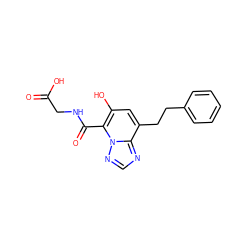 O=C(O)CNC(=O)c1c(O)cc(CCc2ccccc2)c2ncnn12 ZINC000116311517