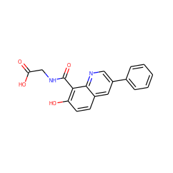 O=C(O)CNC(=O)c1c(O)ccc2cc(-c3ccccc3)cnc12 ZINC000103265006