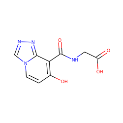 O=C(O)CNC(=O)c1c(O)ccn2cnnc12 ZINC000116306914