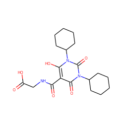 O=C(O)CNC(=O)c1c(O)n(C2CCCCC2)c(=O)n(C2CCCCC2)c1=O ZINC000141968854