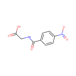 O=C(O)CNC(=O)c1ccc([N+](=O)[O-])cc1 ZINC000003841530