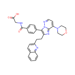 O=C(O)CNC(=O)c1ccc(-c2c(CCc3ccc4ccccc4n3)nc3c(N4CCOCC4)ccnn23)cc1 ZINC001772644023