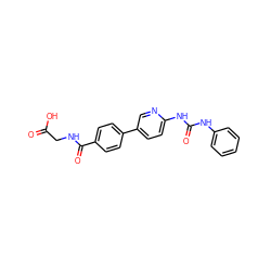 O=C(O)CNC(=O)c1ccc(-c2ccc(NC(=O)Nc3ccccc3)nc2)cc1 ZINC000072124774