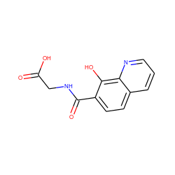 O=C(O)CNC(=O)c1ccc2cccnc2c1O ZINC000040828432