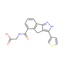 O=C(O)CNC(=O)c1cccc2c1Cc1c-2n[nH]c1-c1ccsc1 ZINC000028896683