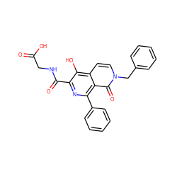 O=C(O)CNC(=O)c1nc(-c2ccccc2)c2c(=O)n(Cc3ccccc3)ccc2c1O ZINC000169710934