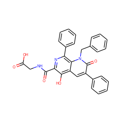 O=C(O)CNC(=O)c1nc(-c2ccccc2)c2c(cc(-c3ccccc3)c(=O)n2Cc2ccccc2)c1O ZINC000169710901