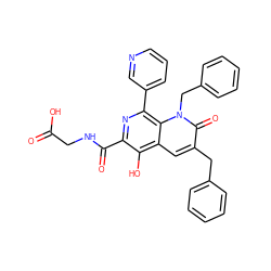 O=C(O)CNC(=O)c1nc(-c2cccnc2)c2c(cc(Cc3ccccc3)c(=O)n2Cc2ccccc2)c1O ZINC000169710909