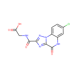 O=C(O)CNC(=O)c1nc2c(=O)[nH]c3cc(Cl)ccc3n2n1 ZINC000013798677