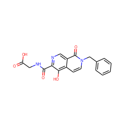 O=C(O)CNC(=O)c1ncc2c(=O)n(Cc3ccccc3)ccc2c1O ZINC000169710914